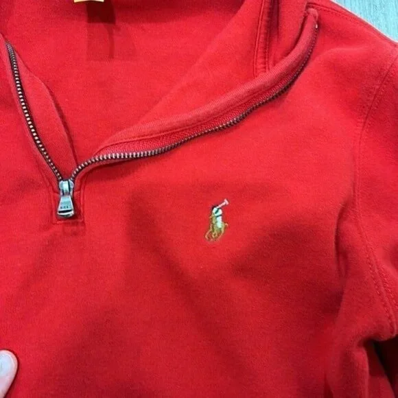 Polo Ralph Lauren 1/4 zip up red shirt size 10 - Picture 2 of 4
